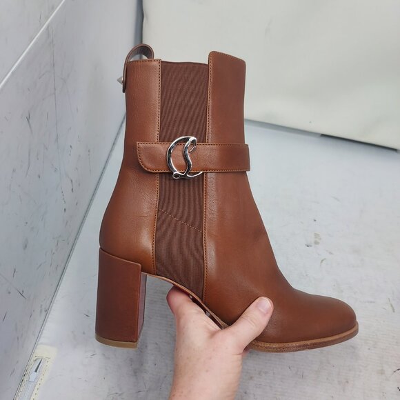 Christian Louboutin Brown Leather CL Chelsea Heel Boot - Picture 3 of 11